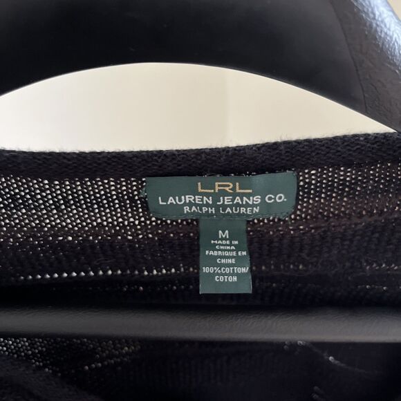 LAUREN Ralph Lauren Boho Western Knit Cotton Aztec Jumper, Black- Medium - Picture 8 of 8